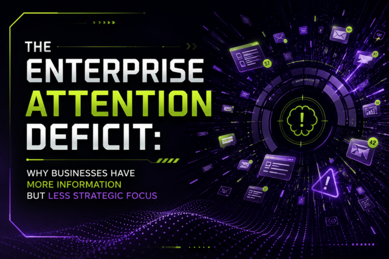 Enterprise Attention Deficit showing executives managing information overload and strategic priorities